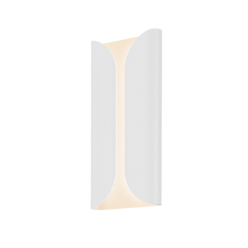 Folds LED Wall Light, White, 13.75" H x 6.5" W x 2" D