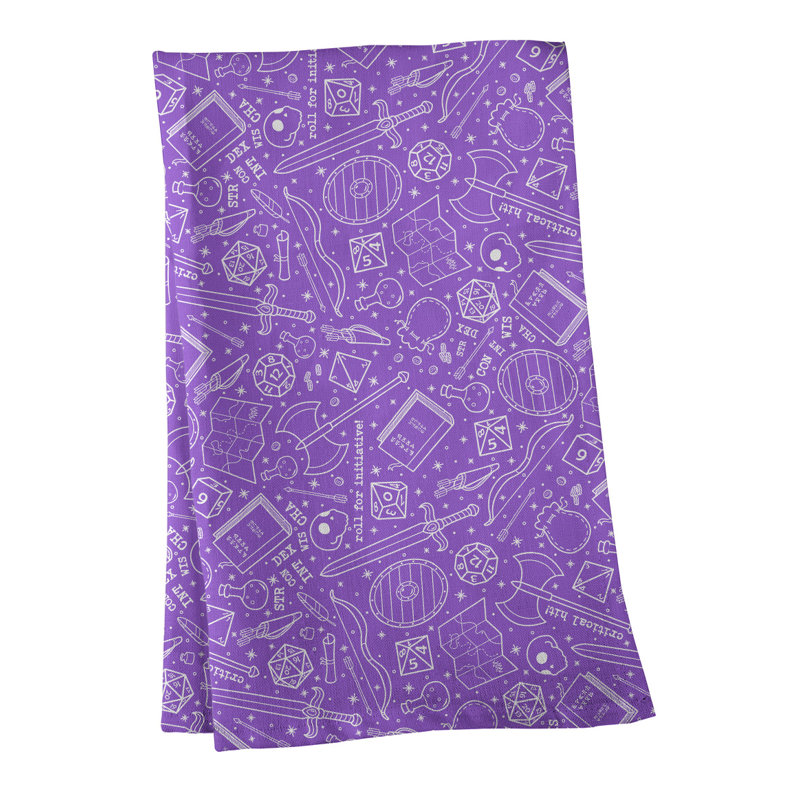 Mcguigan Tea Towel Kitchen Towel, Poly Twill, Purple/White