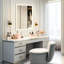 Miroir de salle de bain mural 48 po x 36 po, façade à intensité variable 3 couleurs, 5 minutes, miroir à réflexion Hd avec 5 DEL réglables, éblouissant