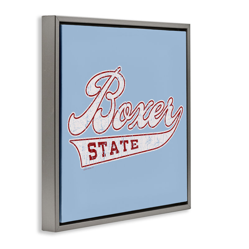 Art mural sur toile Boxer State, H 25 po x l 25 po, Cadre flottant gris lustré