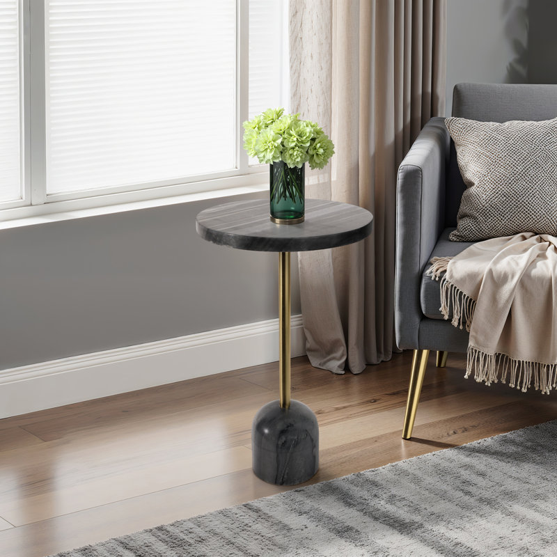 Grande table en marbre Barrett, Gris, H 23 po x l 14 po x P 14 po