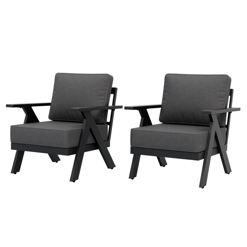 Chaise longue avec coussins Outdoo (ensemble de 2), Gris