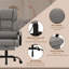 Chaise de bureau inclinable de massage grise avec télécommande et table à manger ajustable