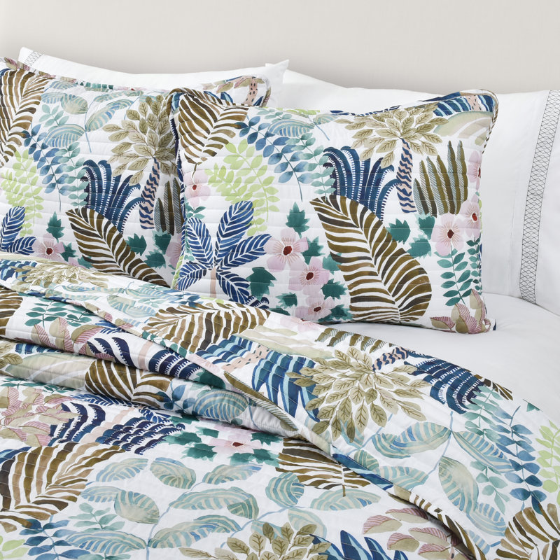 Ensemble de courtepointe Rockaway bleu sarcelle, Courtepointe pour lit simple + 1 taie décorative 