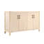 Armoire 4 portes en esthétique rustique et placage de bois, fonction de fermeture en douceur, coins arrondis, rangement pour l'organisation naturelle avec plateau de table, pieds en pin massif, charnières lisses, utilisation à la maison-2142069989-2142069991