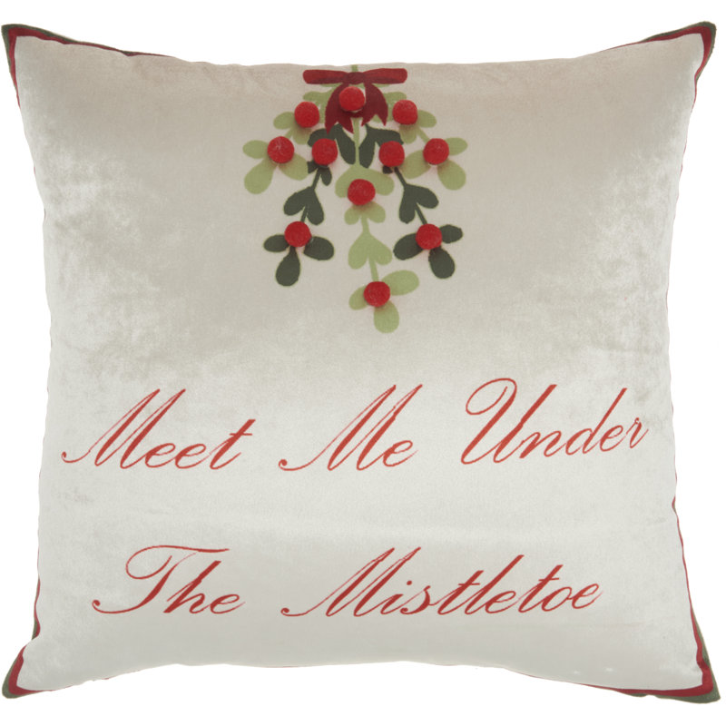  Housse de coussin et insert carré Meet Me Under the Mistletoe
