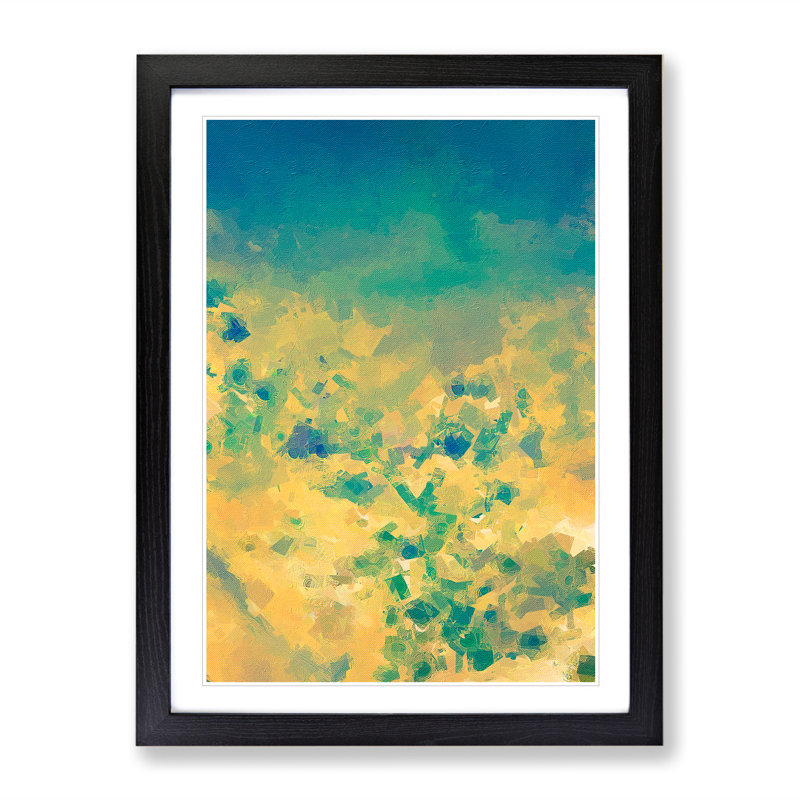 By the Ashes Abstract - Wall Art, Black Framed, 66cm H x 48cm W x 2cm D, White