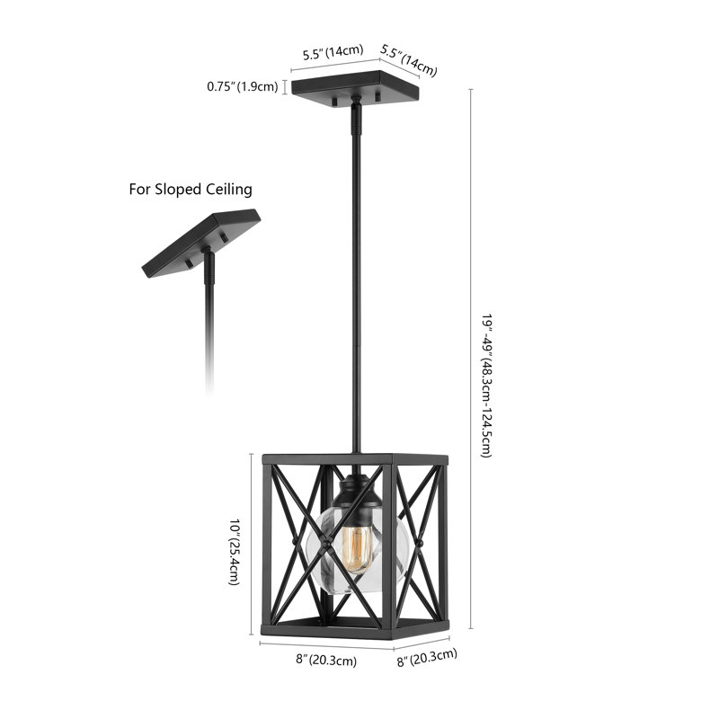 Luminaire suspendu géométrique 1 lumière Adhvaith
