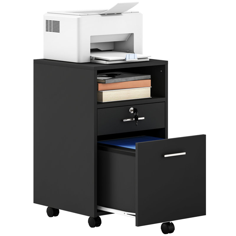 2 Drawer Filing Cabinet, Black