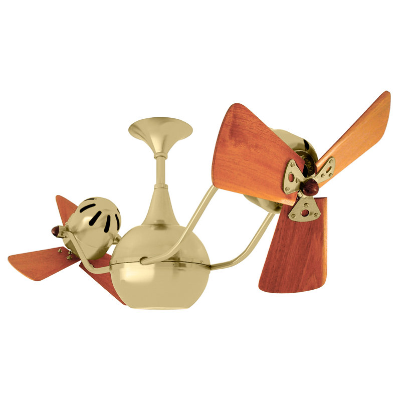 44" Vent-Bettina 3 Blade Ceiling Fan, Brushed Brass