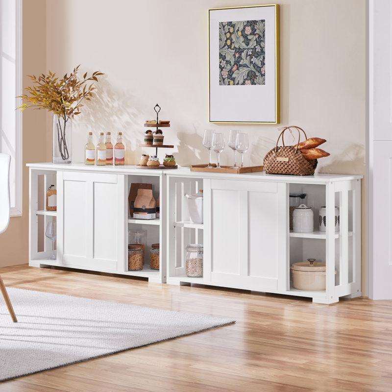 107cm Multifunctional Sideboard with Concealed Storage, White