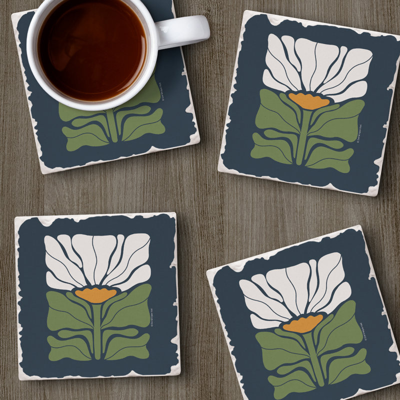 Thirstystone Bohemian Floral 4-Pack Tumbled Tile Coasters