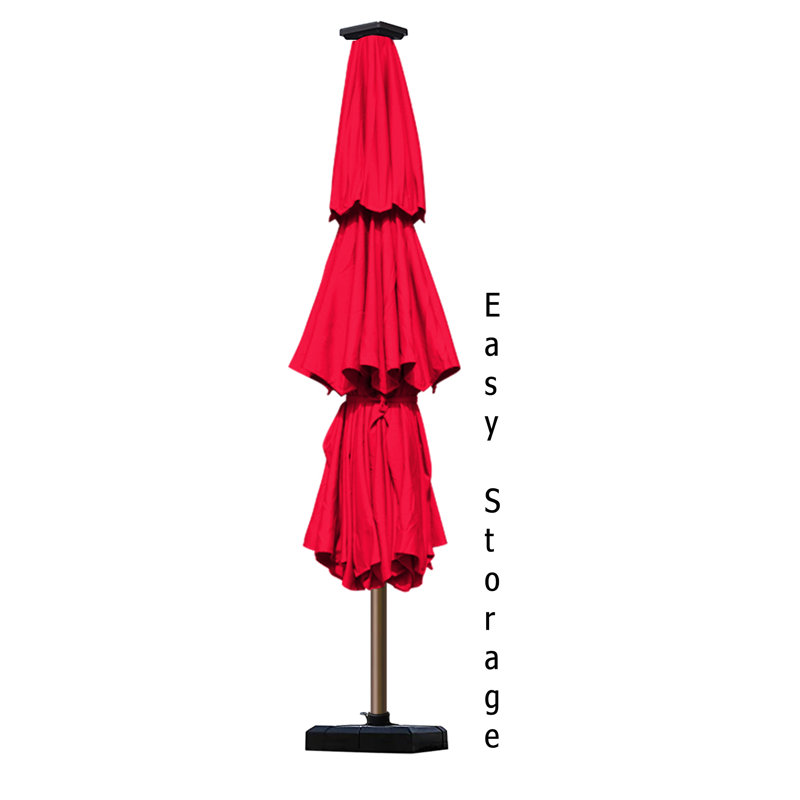 Parasol lumineux 9 pi Keensburg, Rouge