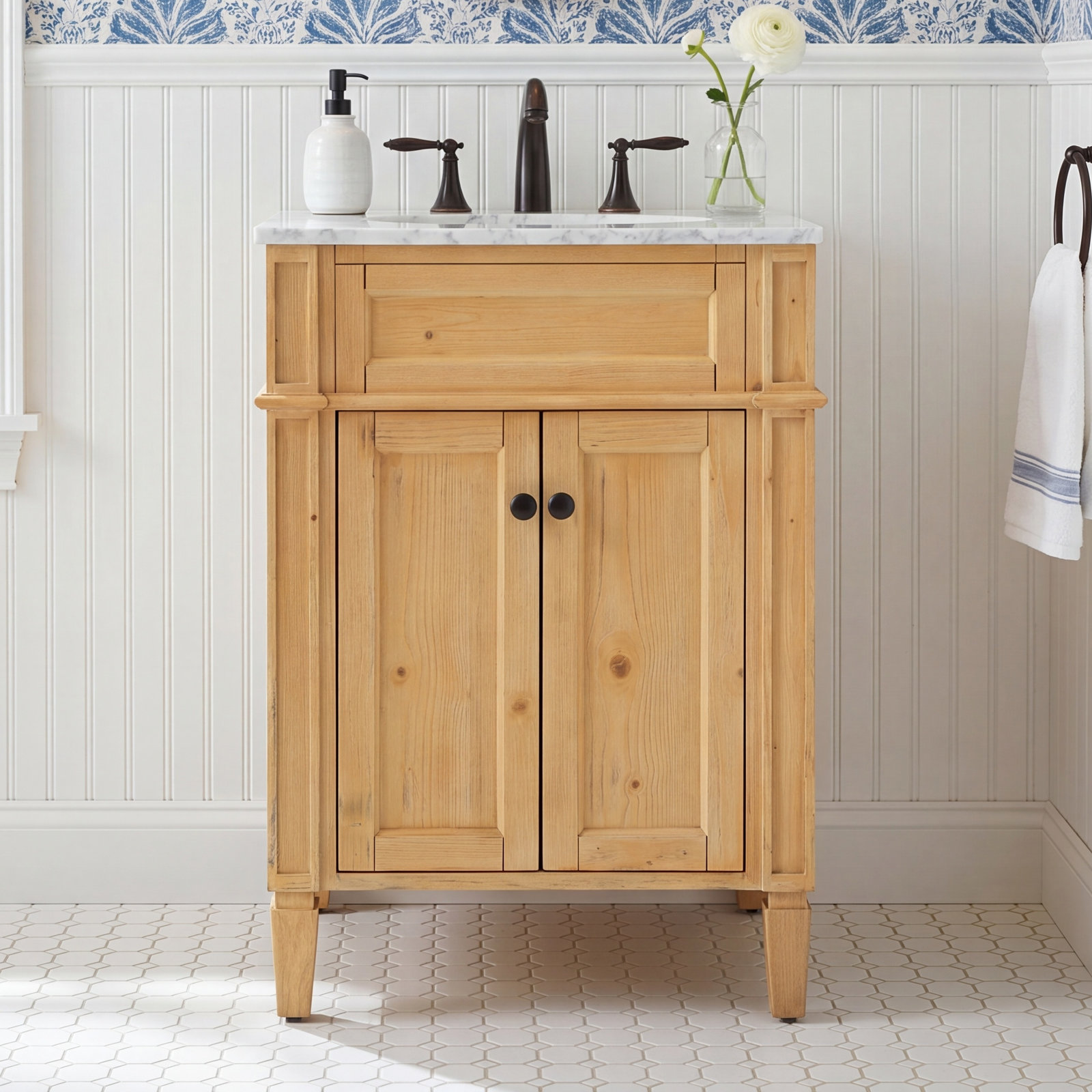 Rivers 24'' Single Bathroom Vanity, Natural Wood