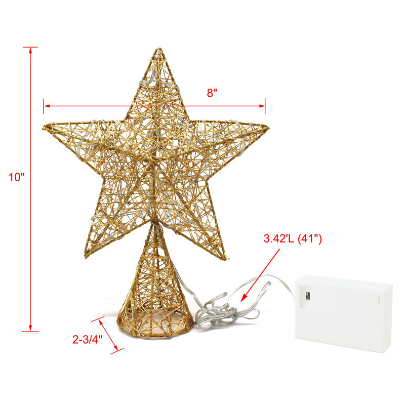 Christmas No Animal(s) Tree Top Star, Gold
