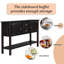Buffet rétro en bois massif avec rangement, pour couloir - armoire de 48 po, beaucoup d'espace-2135986974