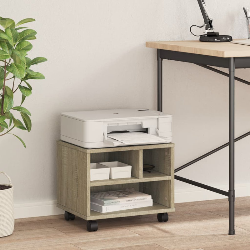 Printer Stand, 34.5cm H x 41cm W x 32cm D, Sonoma Oak