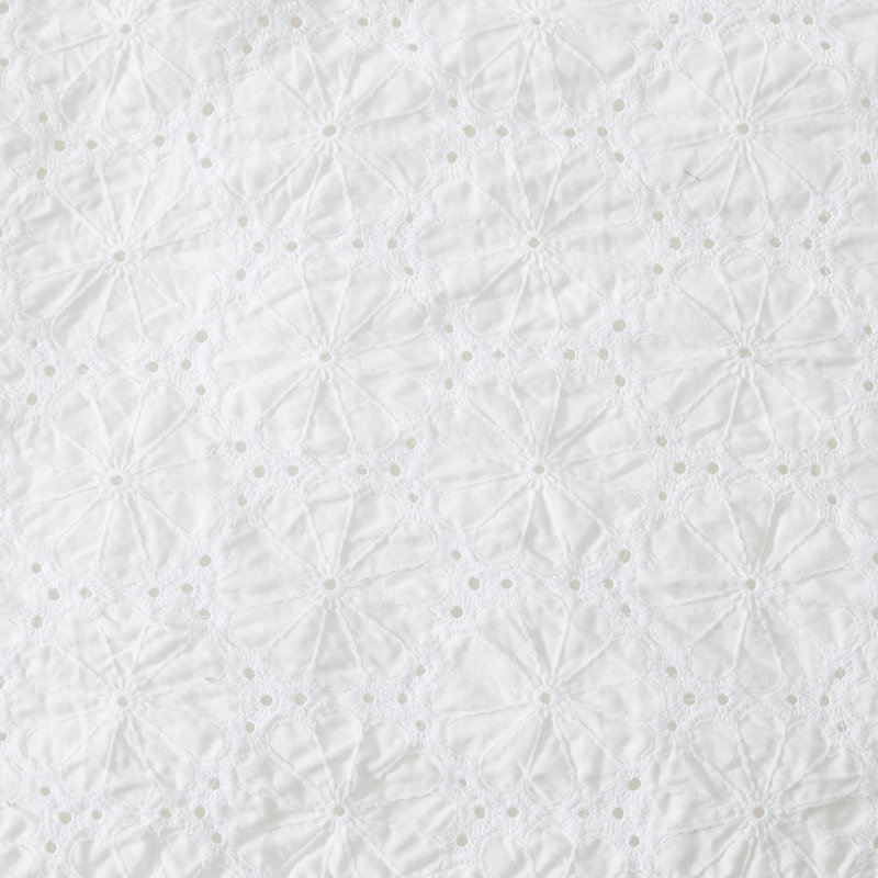 MF Eyelet Laura Ashley Eyelet Ruffle Reversible White Comforter Set, Queen Comforter + 2 Standard Shams