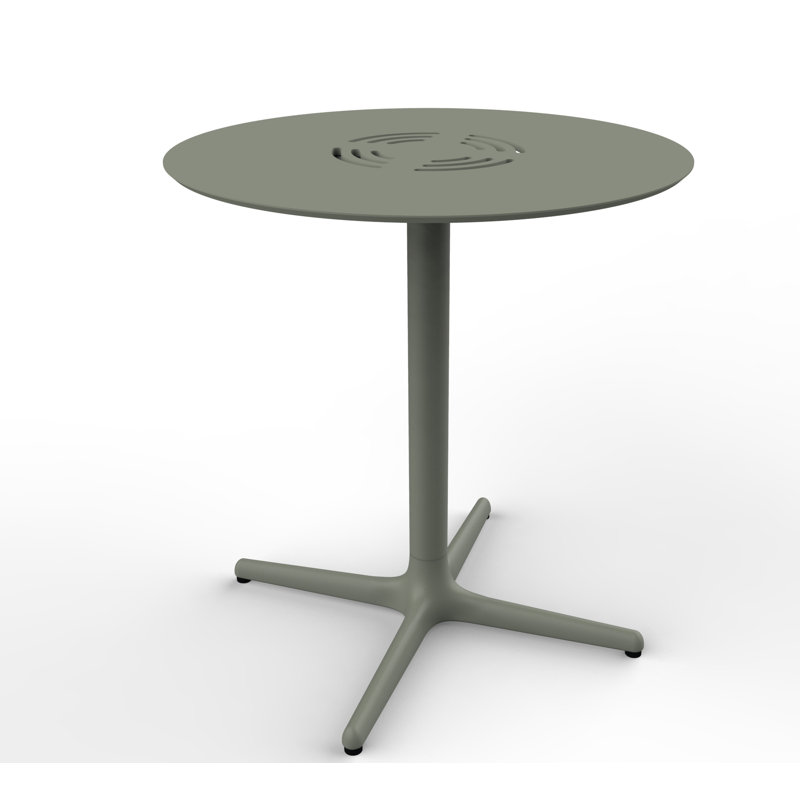 Toledo Round Metal Base Dining Table, Grey/Green