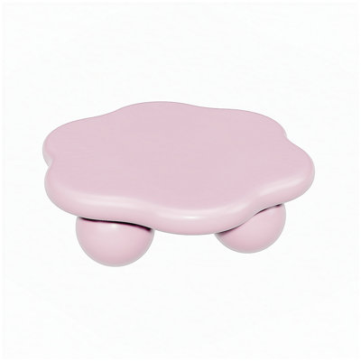 Table basse de 35 po en forme de nuage rose, table basse minimaliste moderne en forme de pétale avec pieds sphériques, table de salon Macaron rose pour enfants et animaux de compagnie compacte pour petit appartement, rose