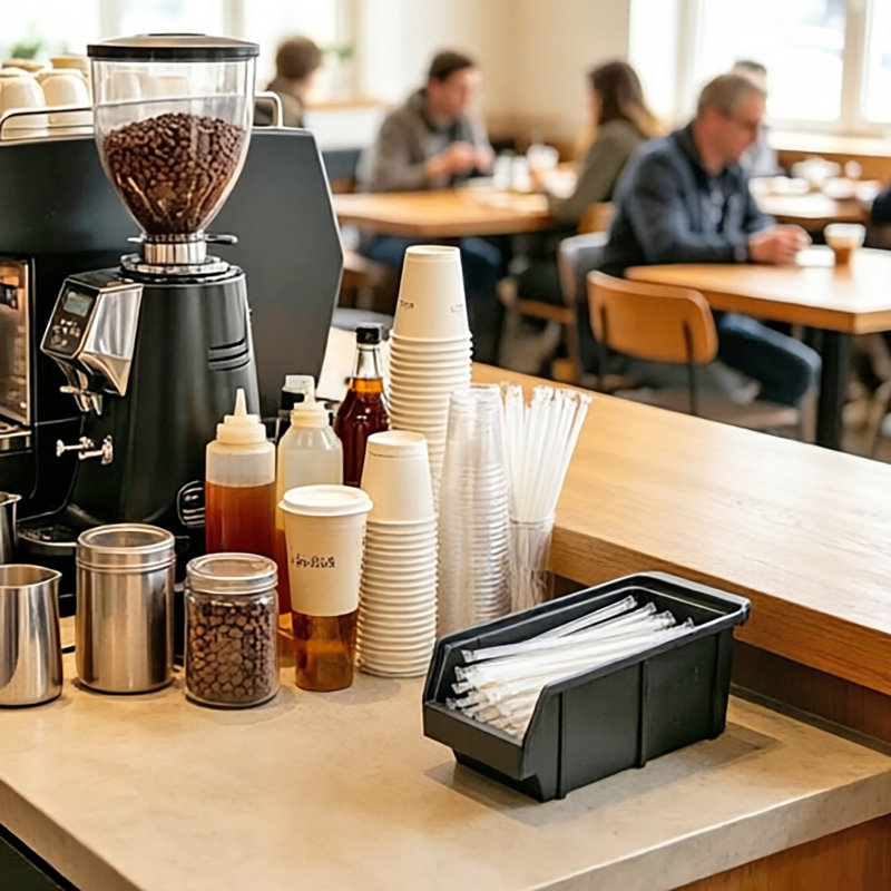 Présentoir à sachets de sucre en plastique FixtureDisplays® pour la restauration, noir, distributeur de garnitures pour bonbons, bacs de rangement en plastique, organisateur de comptoir à compartiment unique pour cafés, restaurants et bars A31F7A9209FE4D3CAB0ECAB210355F94