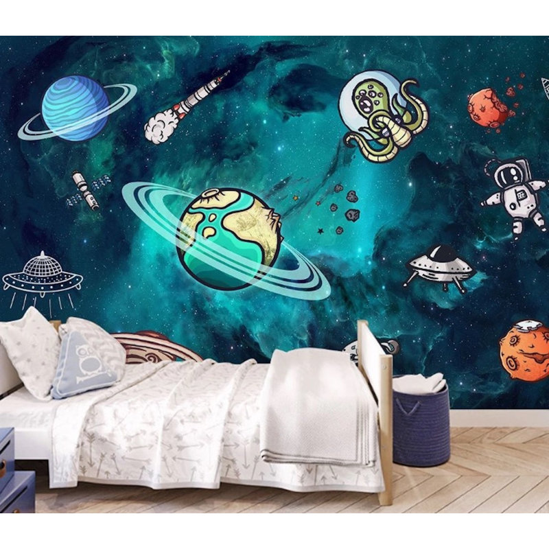Papier peint amovible astronaute astronaute, L 98,04 po x l 150 po