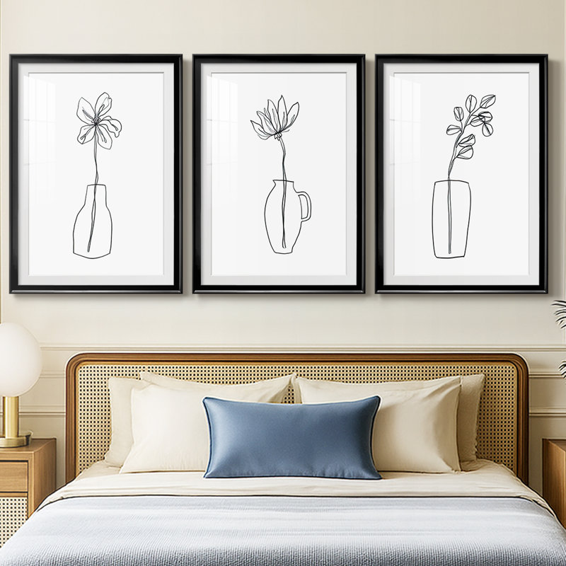 Spring Trio I - Impression personnalisée de qualité supérieure avec cadre mat - 3 pièces, H 21 po x l 30 po