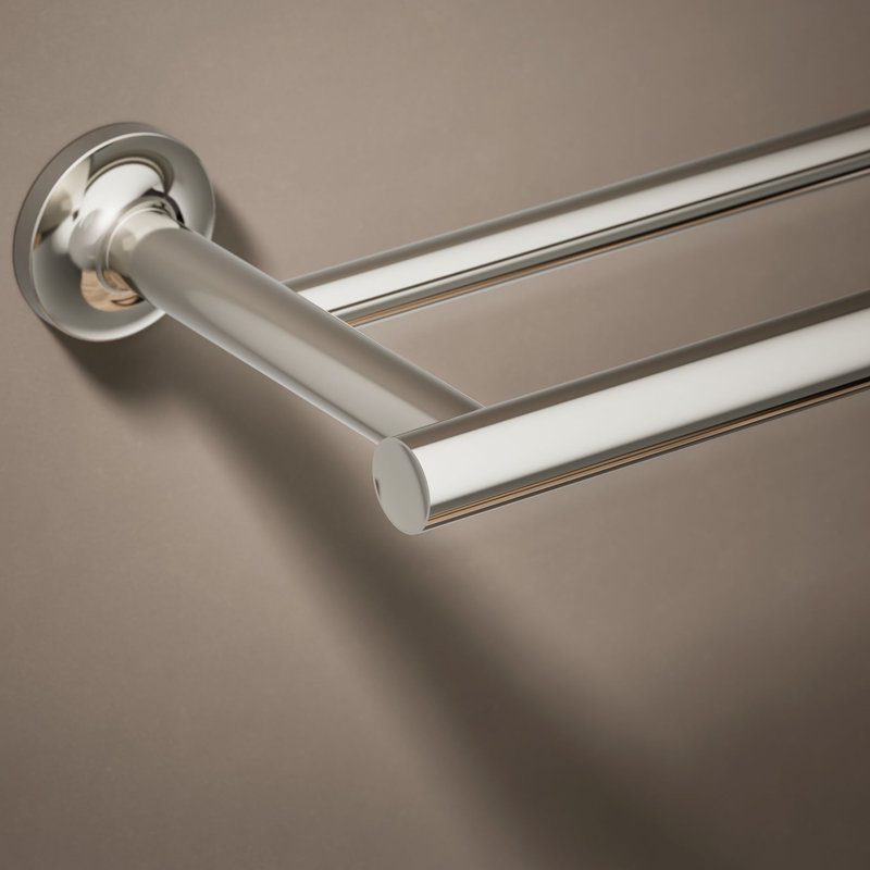 Purist® Double 24" Wall Mounted Towel Bar, Vibrant Polished Nickel