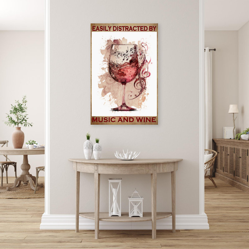 Impression sur toile, "Deckland Easily Distract By Music And Wine", H 20 po x l 16 po x P 1,25 po