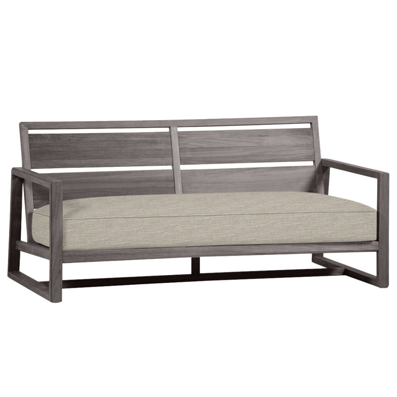 Avondale Teak Loveseat - Oyster, Oyster Teak, Welt, Dove Sunbrella® Linen