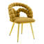 Ensemble de deux chaises d'appoint en velours jaune et or