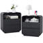 Ensemble de table de chevet 25 po H 2 po, table de bout noire avec station de charge et 2 tiroirs, table d'appoint courbée-837760137-834724020