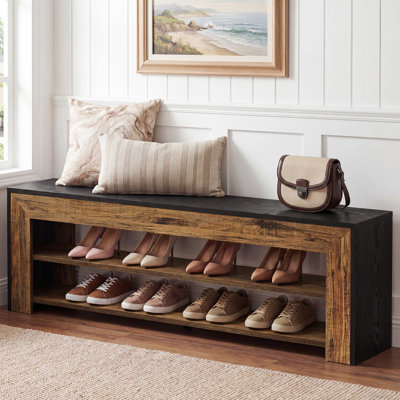 63" Entryway Shoe Bench