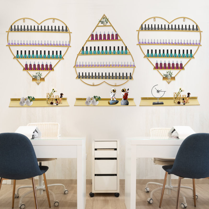 Supports de rangement muraux pour vernis à ongles, présentoir à 5 niveaux, organisateur de vernis à ongles mural 6 pièces 