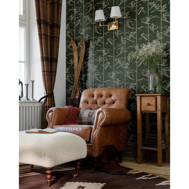 Tyrol Apres-Ski Home Wallpaper Roll, Black/Taupe