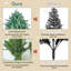  Arbre de Noël non éclairé en épinette bleue PE / PVC, branches à ouverture automatique et support en métal-1740196897