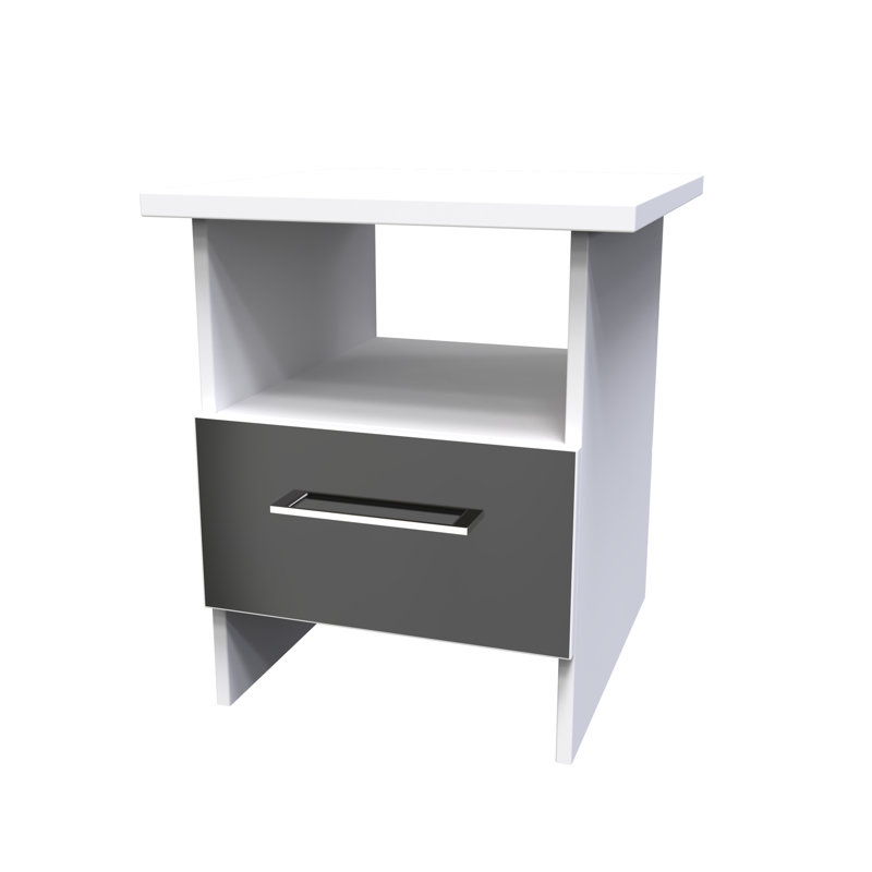 Bluntson End Table, Black/White