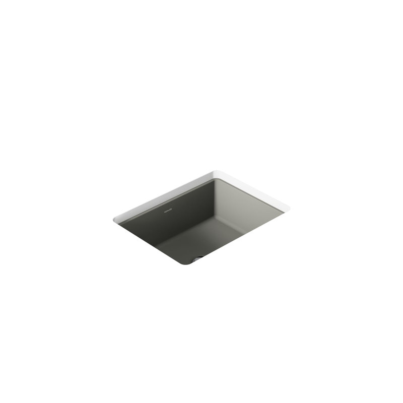 Verticyl 17" Rectangular Under-Mount Bathroom Sink with Overflow Drain, Thunder Gray