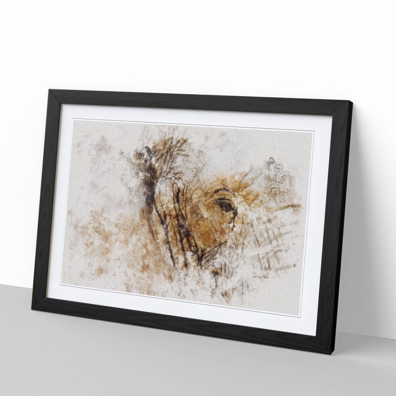 Elephant Vol.5 Watercolour - Picture Frame Graphic Art, 65cm H x 90cm W x 2cm D, Black