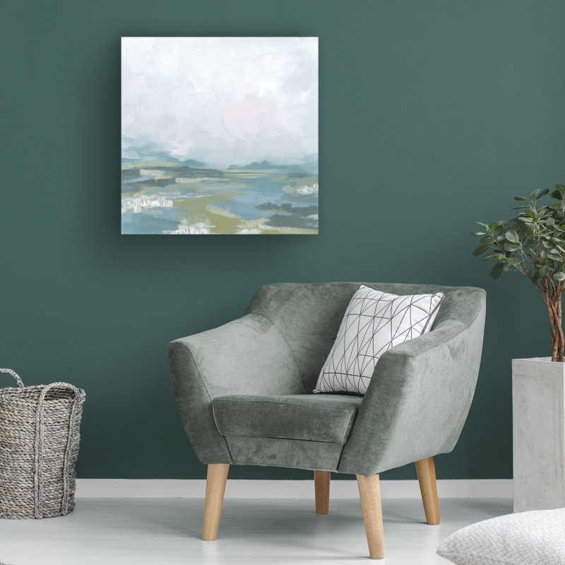 Bolognaise «Blue Fields I» sur toile, H 35 po x l 35 po