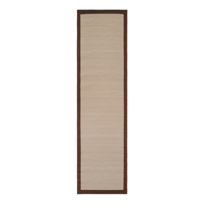 Tapis brun / beige en polypropylène tissé à la machine à motif géométrique Gourlie