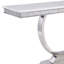 Table de canapé avec plateau en faux marbre blanc et miroir argenté