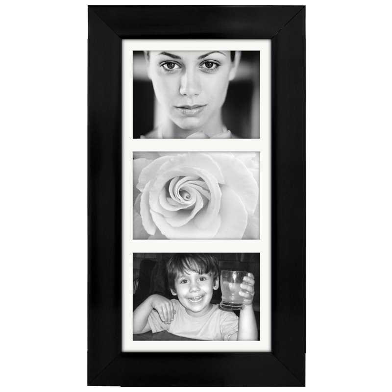 Bernardine Black Wood Matte Picture Frame with Mat