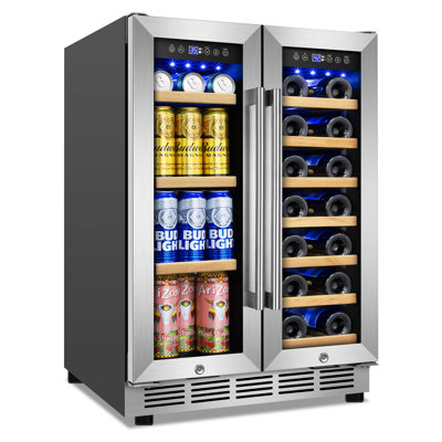 Wine and Beverage Refrigerator Wine Fridge Dual Zone