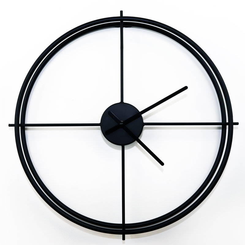 Ashcraft Larry's Minimalist Iron Wall Clock - 50 cm / 19.7 in, Black