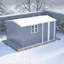 Remise de rangement extérieure 8 pi x 12 pi, bâtiment en acier très résistant XL avec fenêtre - avec portes à charnières grises et 4 bouches d'aération pour la cour, le jardin et le patio