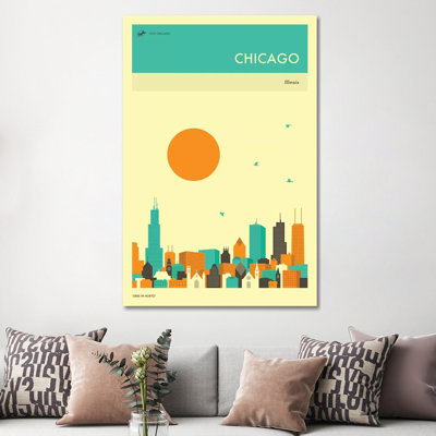 Chicago Skyline II 1 Piece Wrapped Canvas Wall Art