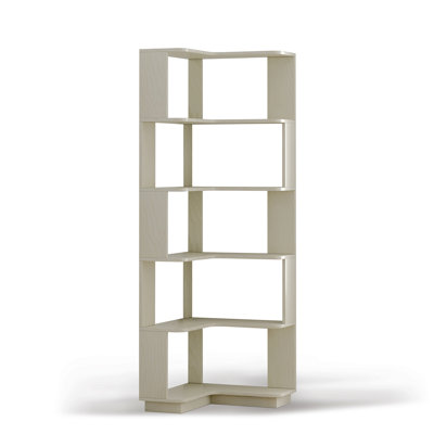 6 Tier Freestanding L-Shaped Corner Bookshelf For Living Room, Bedroom, Wooden Bookcase With Anti-Drop Panle And Anti Tipping Device, Display Shelf Open Storage Rack Organizer For Home Office White