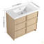 Meuble-lavabo sur pied 36 po avec lavabo en résine et 2 portes d'armoire à fermeture en douceur, contreplaqué (KD-PACKING)