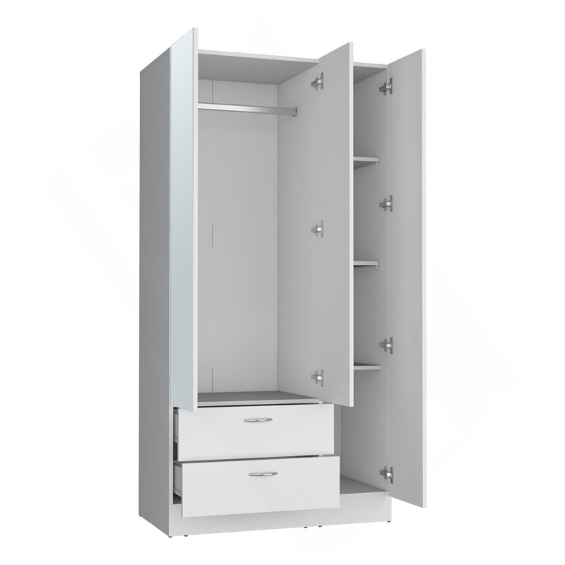Armoire Haddam, chambre à coucher, blanc, Blanc